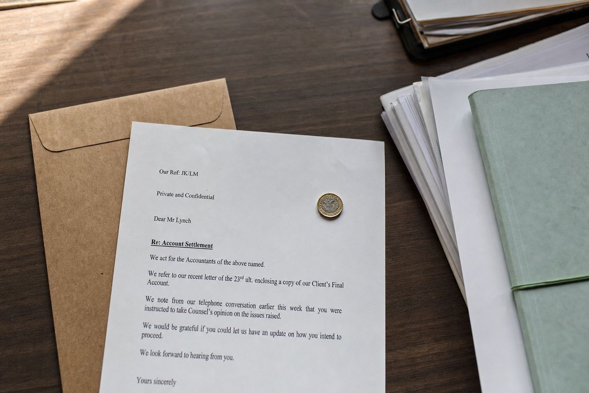 Formal commercial debt recovery legal documents on a business desk — UK Q3 2026